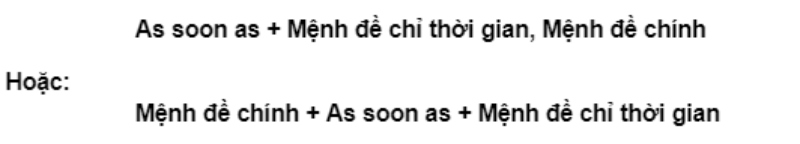 Công thức as soon as để diễn đạt một hành động