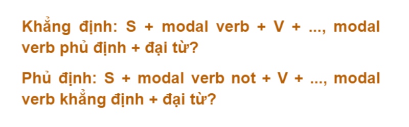 Công thức câu hỏi đuôi kết hợp với động từ khuyết thiếu