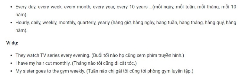 hiện tại đơn công thức